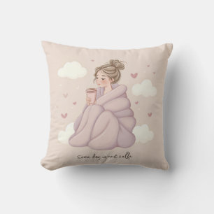 Fille au look cosy Coussin de jet