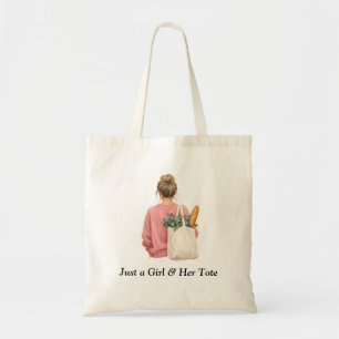 Fille au shopping cosy Sac fourre-tout rose pull