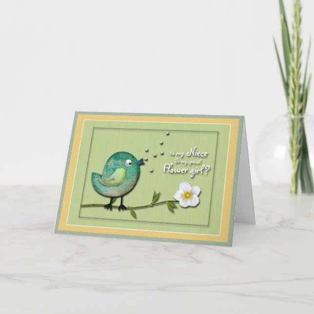 Fille aux fleurs Nièce Invitation (Devant)