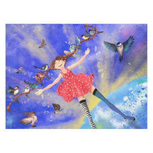 Fille aux oiseaux Nappe Imaginaire