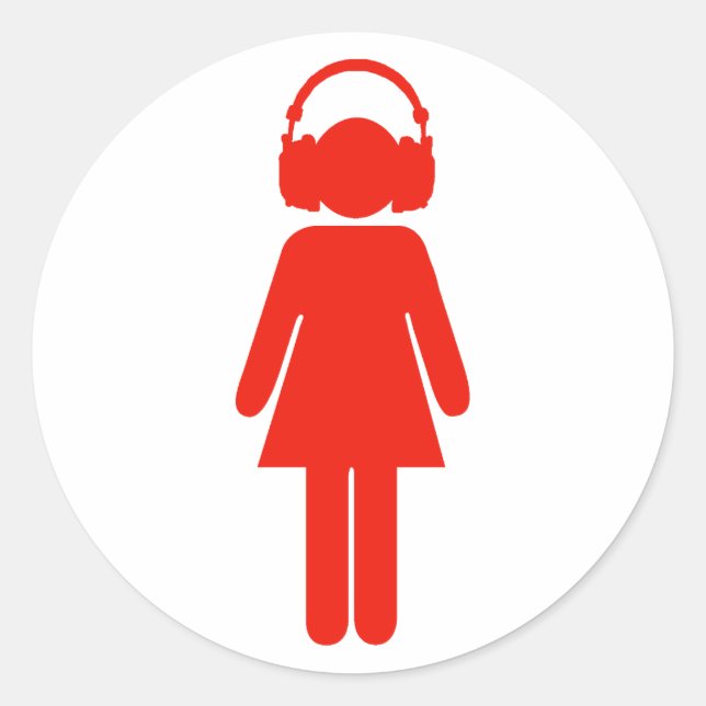Fille avec autocollant casque - rouge (Devant)