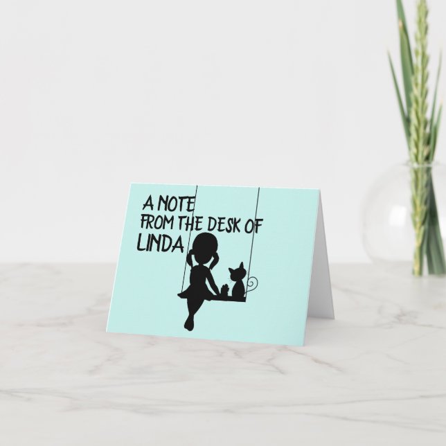 FILLE AVEC CARTES DE NOTE PERSONNALISÉES CAT (Devant)