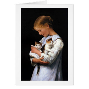 Fille avec chatons, Albert Anker