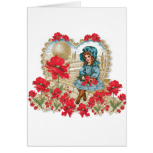 Fille avec des pavots