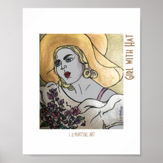 Fille avec imprimé et affiche Casquette