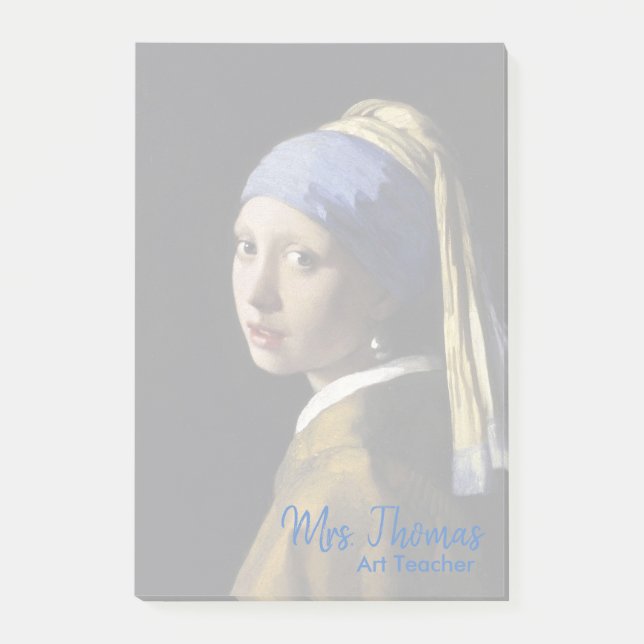 Fille avec les notes de post-it de boucle (Devant)