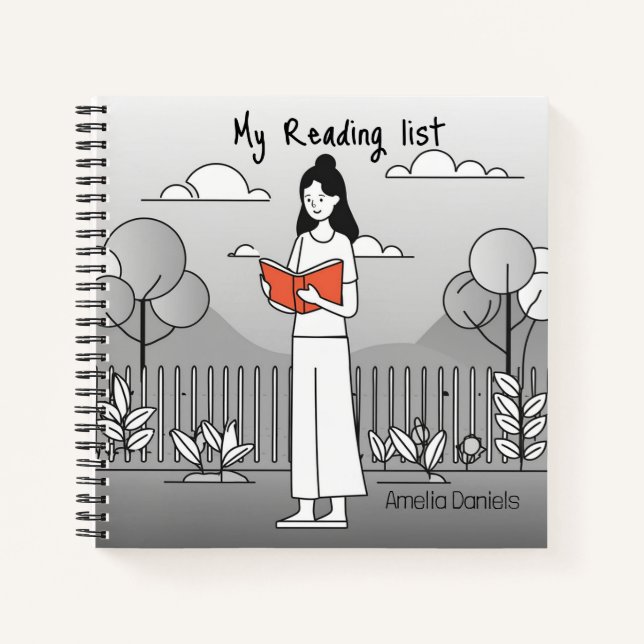 Fille avec livre - Journal de la liste de lecture  (Devant)