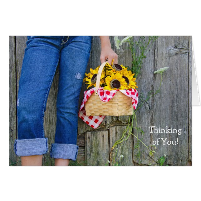 Fille avec panier de tournesol (Devant horizontal)