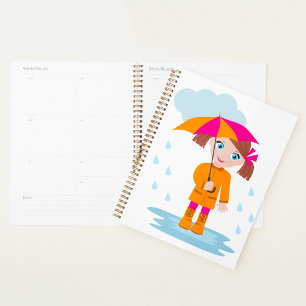 Fille avec parapluie sous la pluie Enfants Jour de