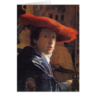 Fille avec Red Hat, c.1665 (huile sur le panneau)