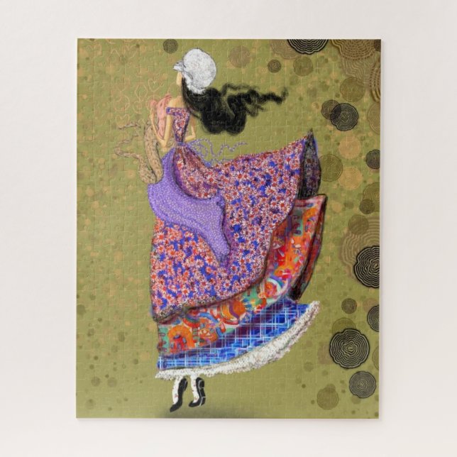 Fille avec robe colorée Puzzle (Vertical)
