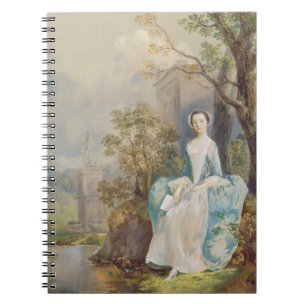 Fille avec un livre posé en parc, c.1750 (huile