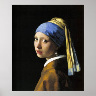 Fille avec une affiche de boucle d'oreille de