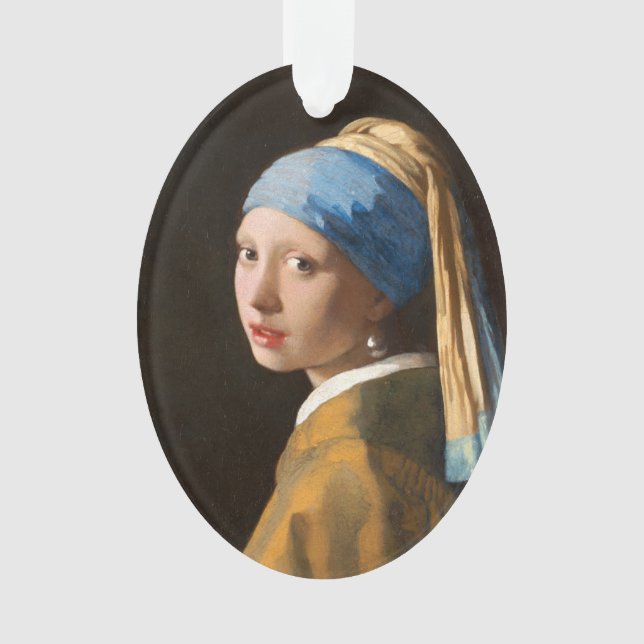Fille avec une perle d'oreille Portrait Peinture (devant)