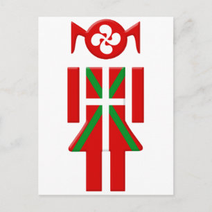 Fille Basque drapeau Euskadi Bayonne Postkarte