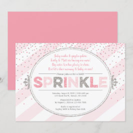 Fille bébé saupoudrer invitation invitation argent