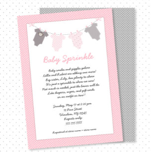 Fille bébé sprinkline invitation