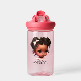 Fille Brown Dans Une Bouteille D'Eau Rose