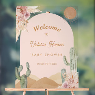 Fille Cactus Désert Baby Shower Sud-Ouest