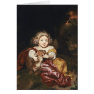 Fille caressant un faon