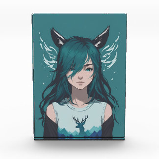 Fille Cerf Faune Bloc Photo de Forêt Fantastique M