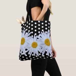 Fille chic Pois noir noir Sac fourre-tout de marg