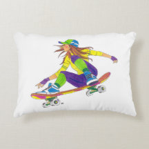 Fille Coussin Accent Skateboarder