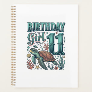 Fille d'anniversaire 11 Tortue de mer Gravure vint