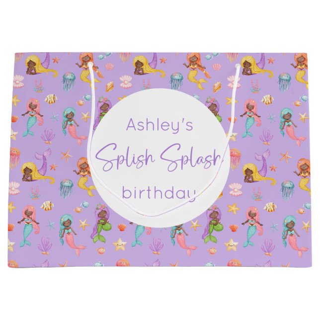Fille d'anniversaire grand sac cadeau (Devant)