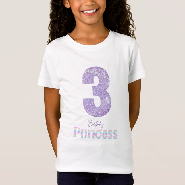 Fille d'anniversaire Princesse T-shirt 3 ans (Devant)