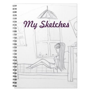 Fille dans le livre de croquis de pièce