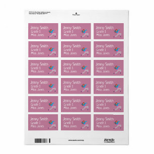 Fille danseuse nom école livre étiquettes