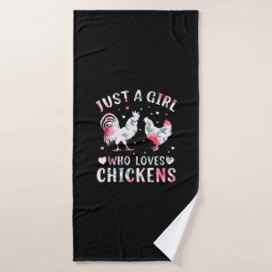 Fille d'art de poulet qui aime les poulets
