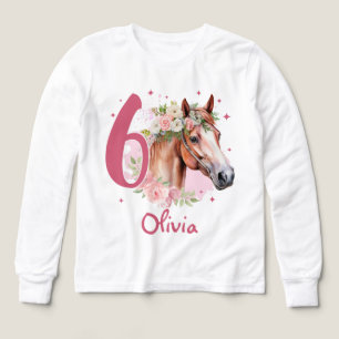 Fille de 6 ans anniversaire Cheval Pastel Rose Six