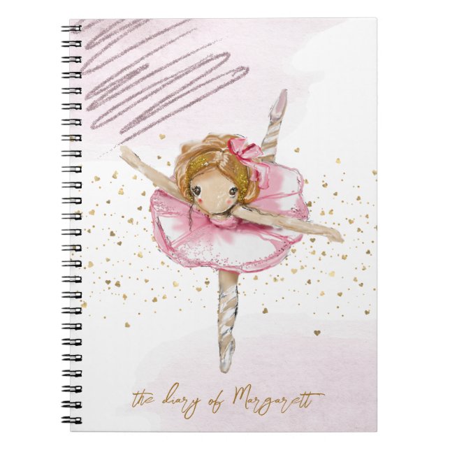 Fille de ballet dansant son journal intime rose ch (Devant)