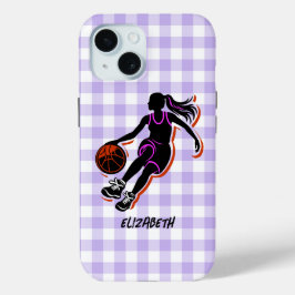 Fille de basket-ball personnalisée IPhone 15 Coque