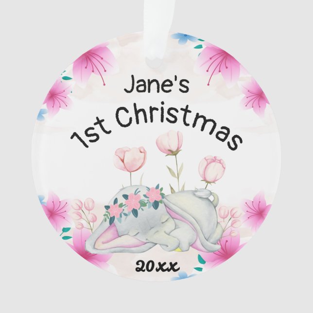 Fille de bébé premier Noël 2023 Personnalisé (devant)
