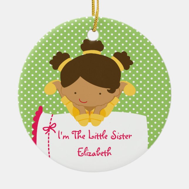 Fille de bonbon à ornement de Noël de petite soeur (Devant)