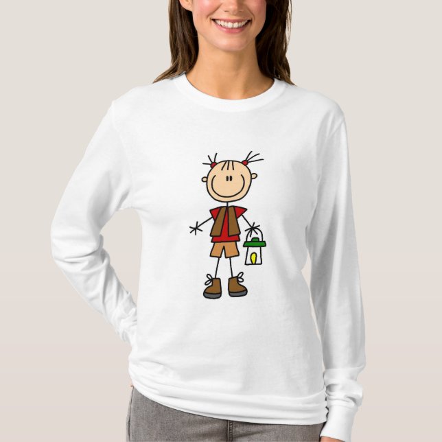 Fille de camping avec des T-shirts et des cadeaux (Devant)