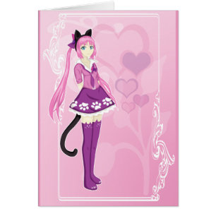 Fille de chats roses