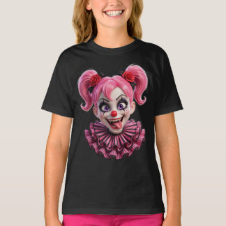 Fille de clown rose effrayant T-Shirt PNG Hallowee