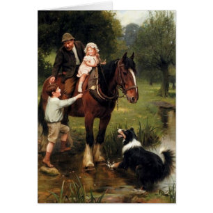 fille de garçon de cheval de chien de colley