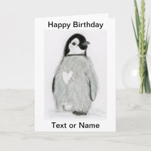 FILLE DE LA CARTE D'ANNIVERSAIRE DU COEUR DE PENGU