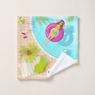 Fille de la piscine en bikini plage d'été