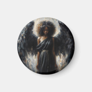 Fille de l'ange noir avec des ailes sombres Magnet