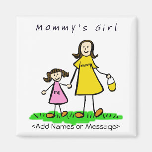 Fille de maman - Mère & Fille Brunette Magnet