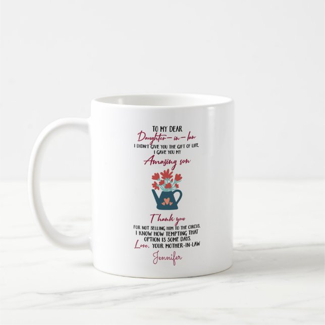 Fille De Merci Personnalisée Dans La Mug De Café D (Gauche)