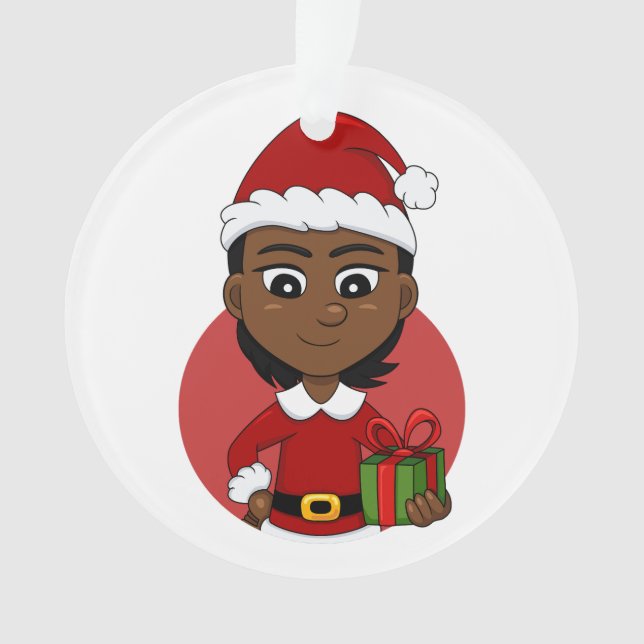 Fille de Noël afro-américaine aux cheveux courts (devant)