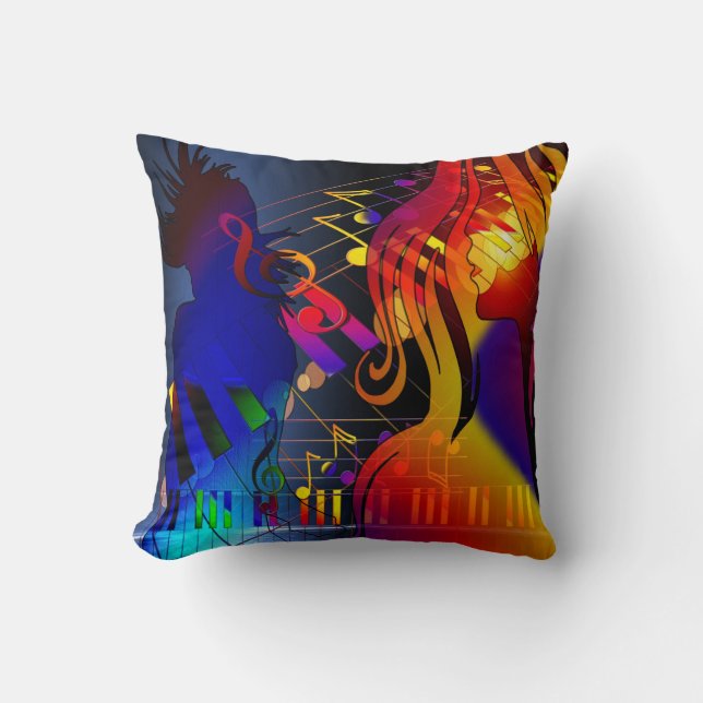 Fille de partie avec le coussin de musique (Recto)