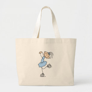 Fille de patinage de glace dans le sac bleu